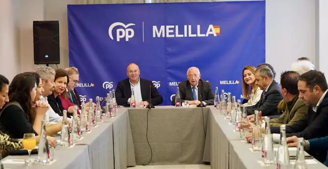 El portavoz del Partido Popular (PP) en el Congreso de los Diputados, Miguel Tellado, en una reunión con empresarios / PP Melilla