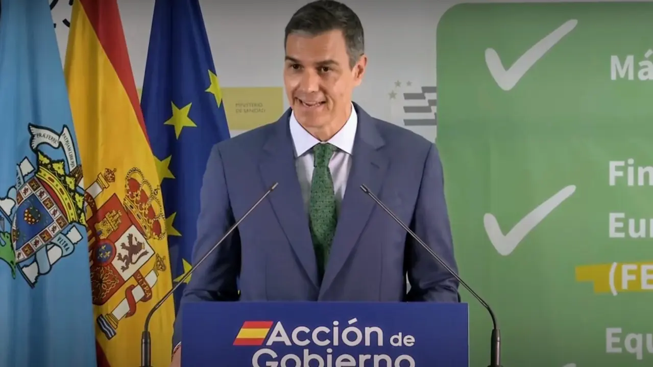 El presidente Pedro S&aacute;nchez, durante el acto institucional de inauguraci&oacute;n del nuevo hospital de Melilla