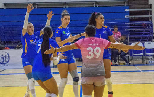 Club Voleibol Melilla Ciudad del Deporte durante el encuentro / CV Melilla