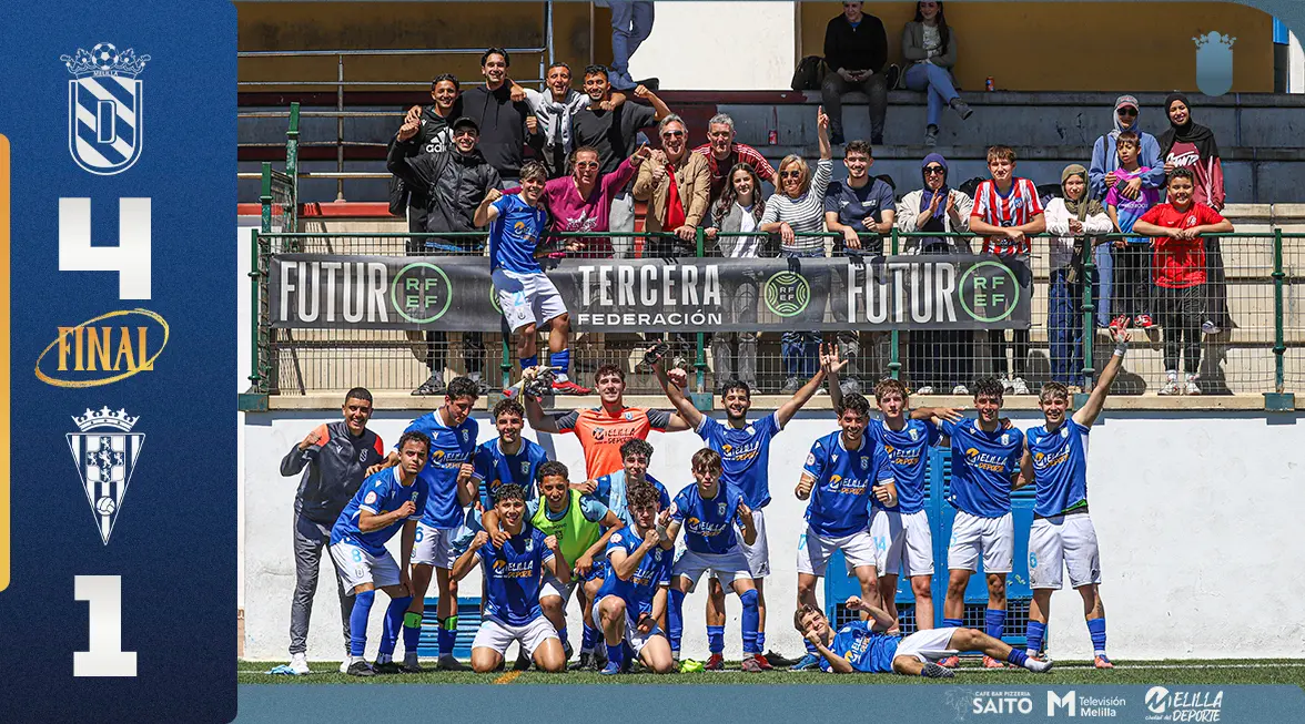Golpe de fe del juvenil de la UD Melilla: goleada para seguir so&ntilde;ando con la salvaci&oacute;n