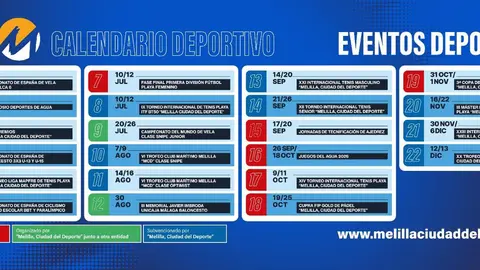 Este es el calendario deportivo previsto por Melilla / Ciudad Aut&oacute;noma de Melilla