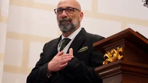 Pedro Pomares, en el preg&oacute;n de Semana Santa
