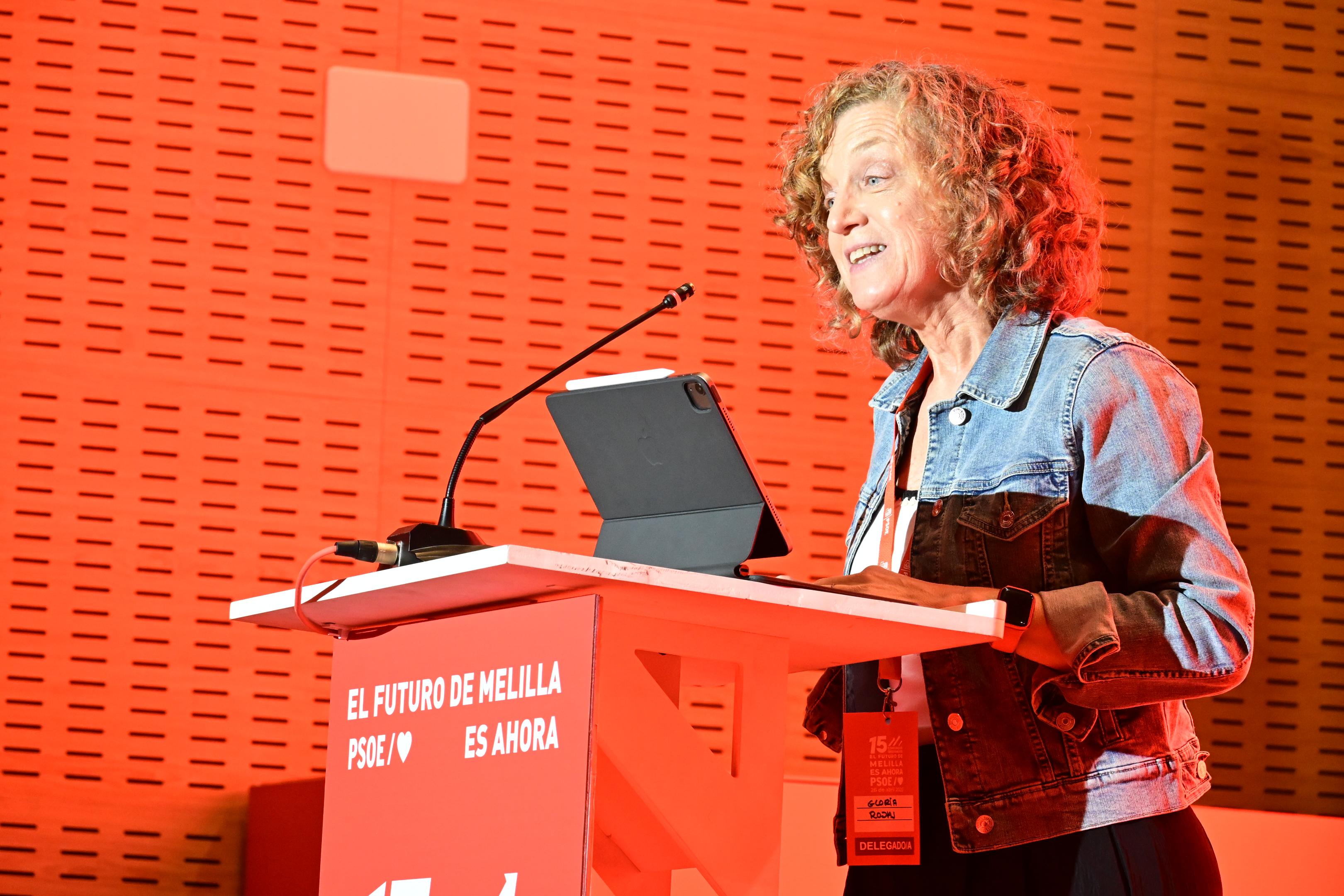 Gloria Rojas, en el Congreso de los socialistas melillenses