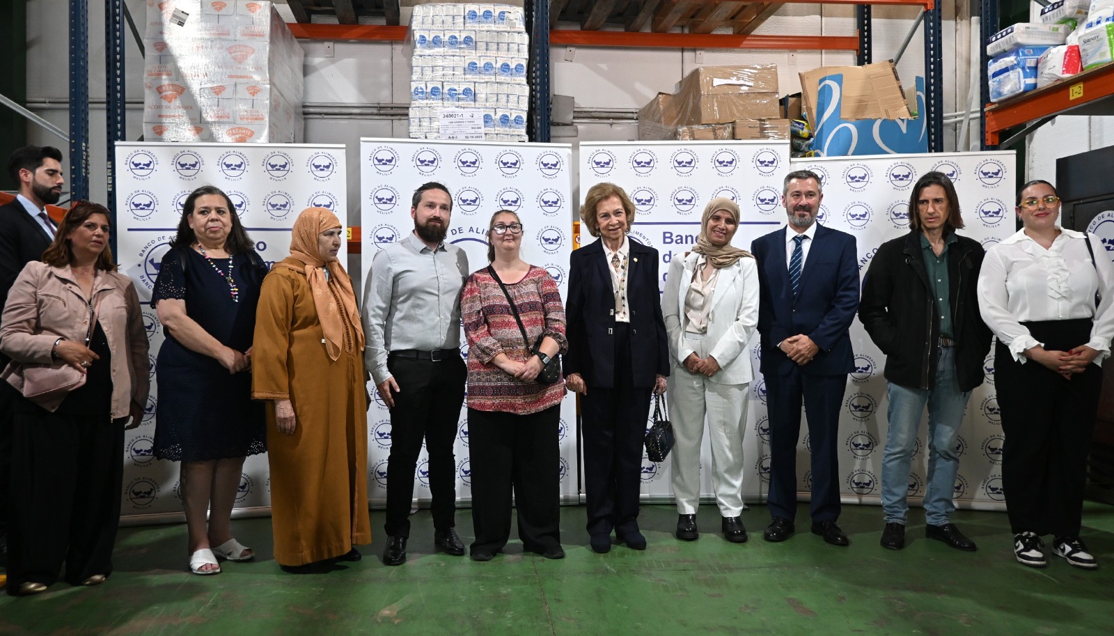 Visita de la reina Sofía al Banco de Alimentos