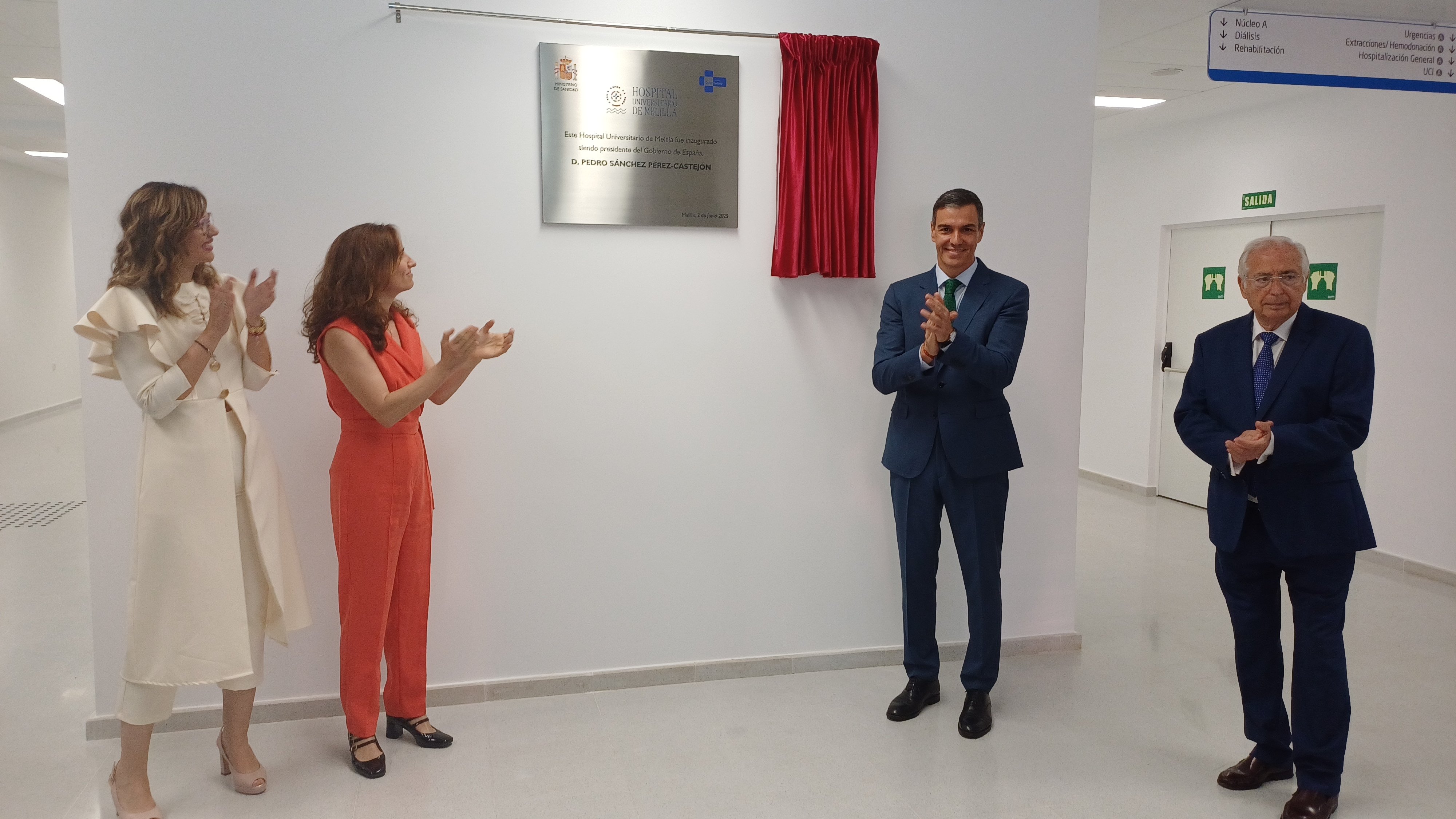 El presidente Pedro Sánchez, durante el acto institucional de inauguración del nuevo hospital de Melilla