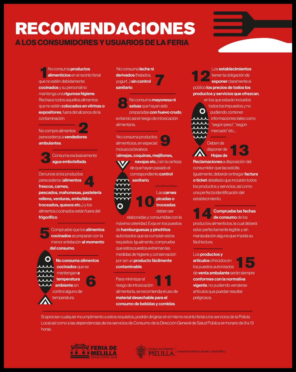 15 recomendaciones de Sanidad para la Feria 2025 / Ciudad Autónoma