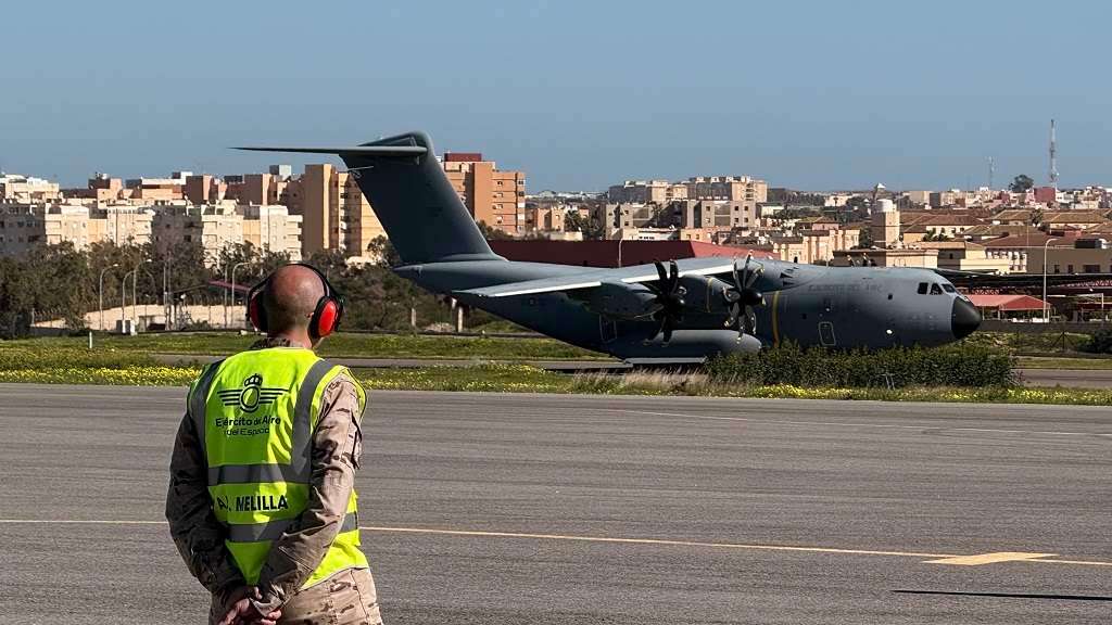 A400M aterrizando. Fuente: Ejército del Aire y del Espacio