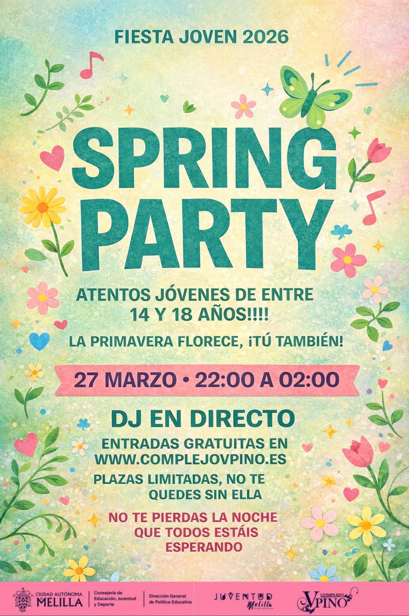 Cartel de la Spring Party organizada por el Gobierno