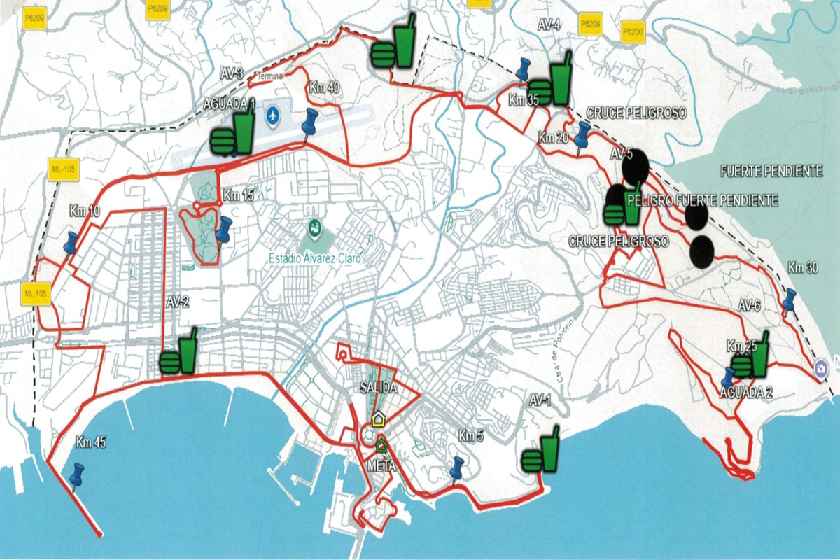 Recorrido de la marcha a pie de 50 km